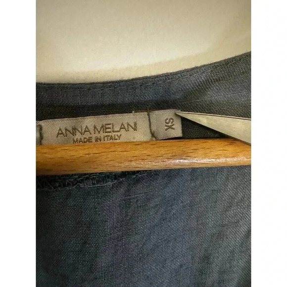 Anna Melani 100% Linen Tank Jumpsuit Pockets Made In Italy Gray With Pockets - Picture 3 of 9